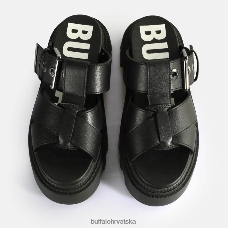 crno Buffalo flora klizne sandale s platformom veganske |slajdova TDD6T565